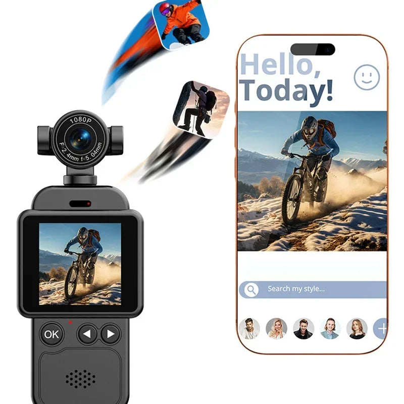 Handheld 360 ° Panoramic Shooting Sports Camera Hanging On The Chest Anti Shake Wifi Transmission Cycling 4K HD Recorder 2026