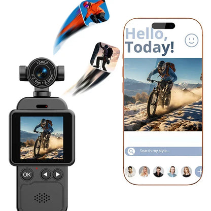 Handheld 360 ° Panoramic Shooting Sports Camera Hanging On The Chest Anti Shake Wifi Transmission Cycling 4K HD Recorder 2026